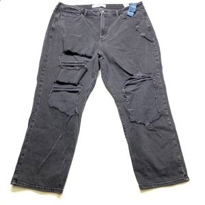 Hollister Curve Ultra Jeans Women 21R 35x27 Black High Rise Vintage Straight Leg